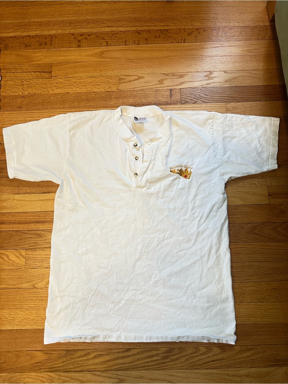 Vintage 90s Manitoulin Island Canada Polo Shirt L Made in Canada King